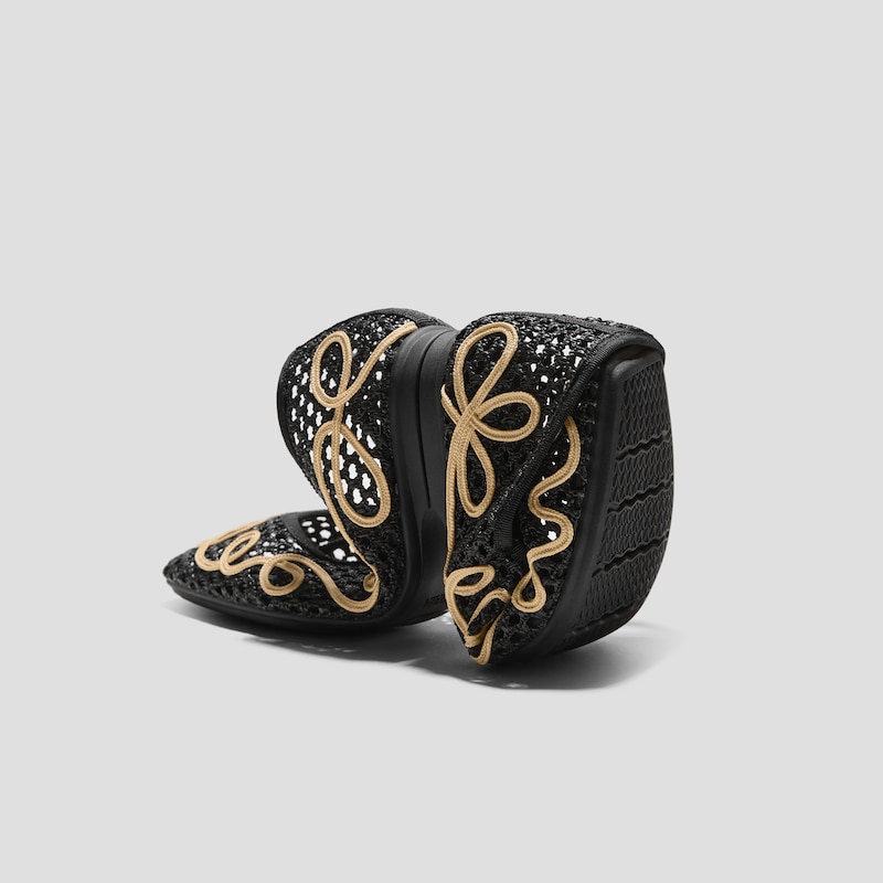 Margot™ Square-Toe Mesh Flats (Makayla), Black - Natural, EU38 | VIVAIA