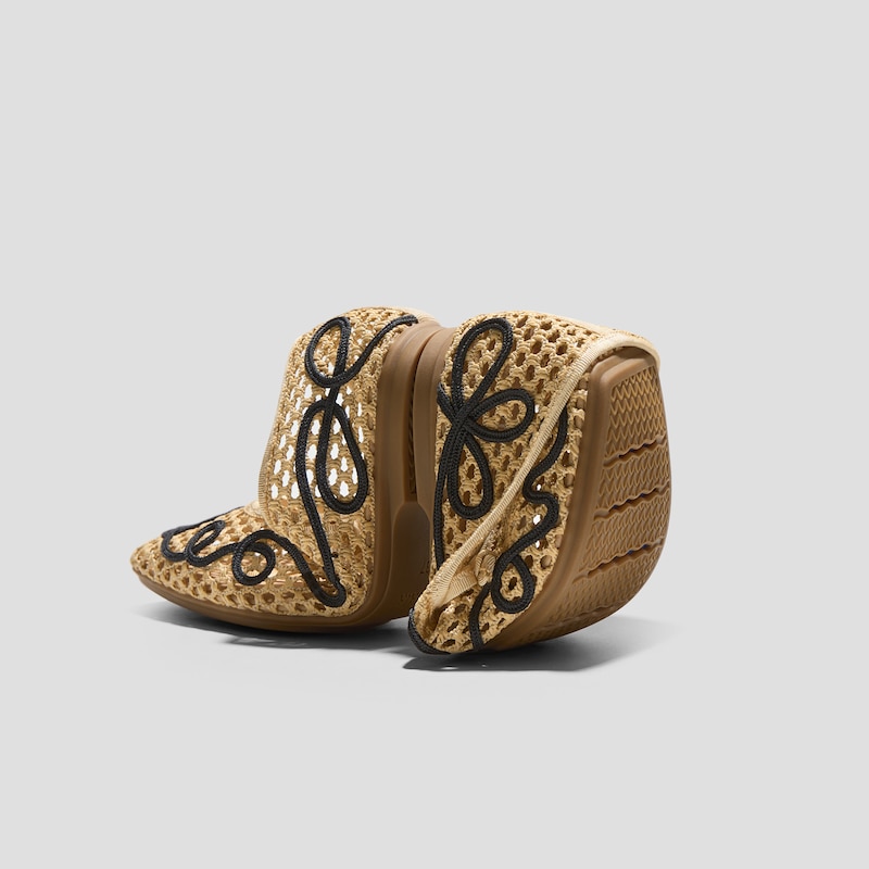 Margot™ Square-Toe Mesh Flats (Makayla), NATURAL - BLACK, EU35 | VIVAIA