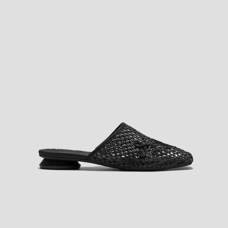 Square-Toe Mesh Sandals (Maura), Black, EU36 | VIVAIA
