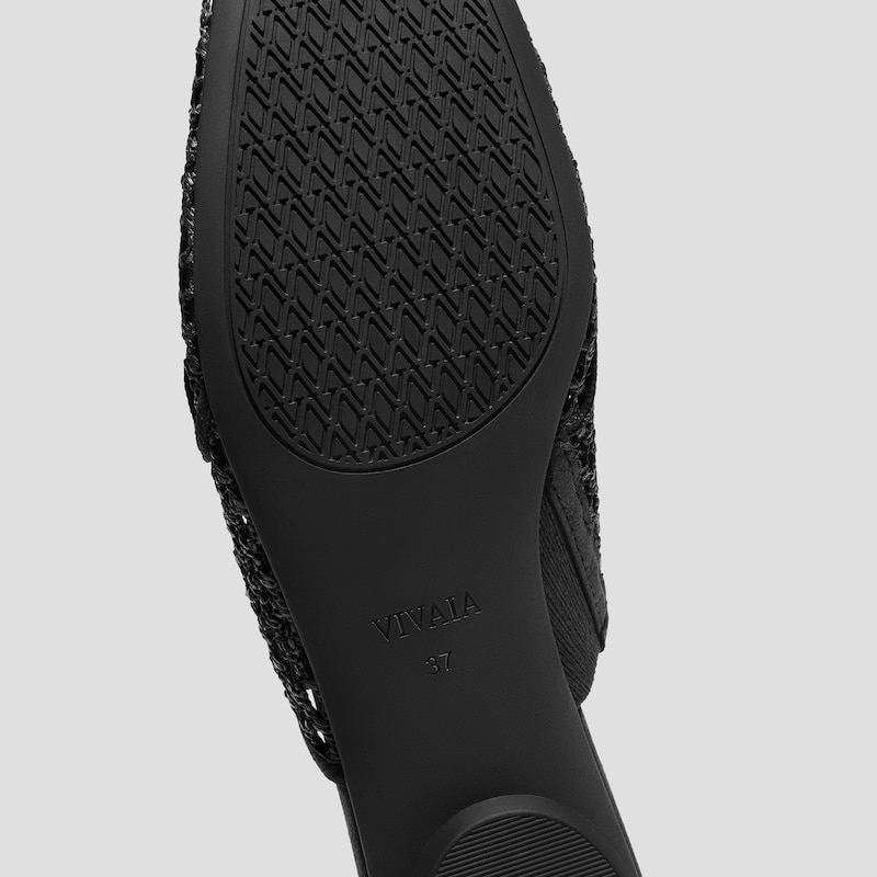 Square-Toe Mesh Sandals (Maura), Black, EU36 | VIVAIA