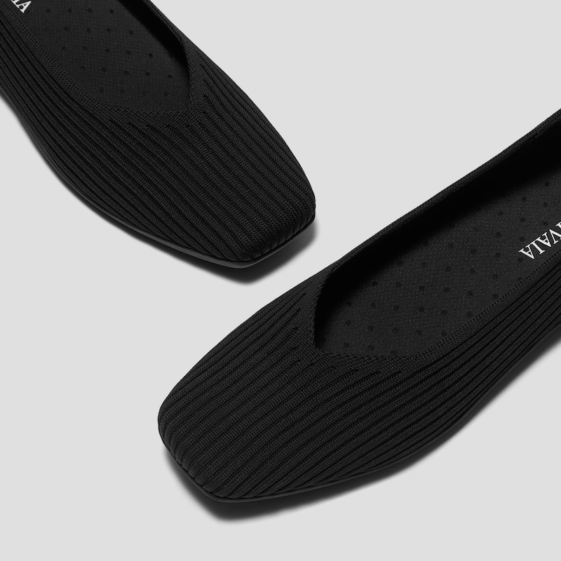 Margot™ Lightweight Square-Toe Flats (Margot™ Walker Air), Black, EU40.5 | VIVAIA