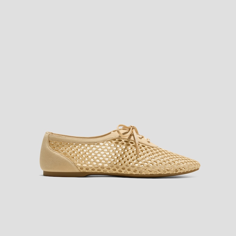 Square-Toe Mesh Flats (Carey), Natural, EU35 | VIVAIA