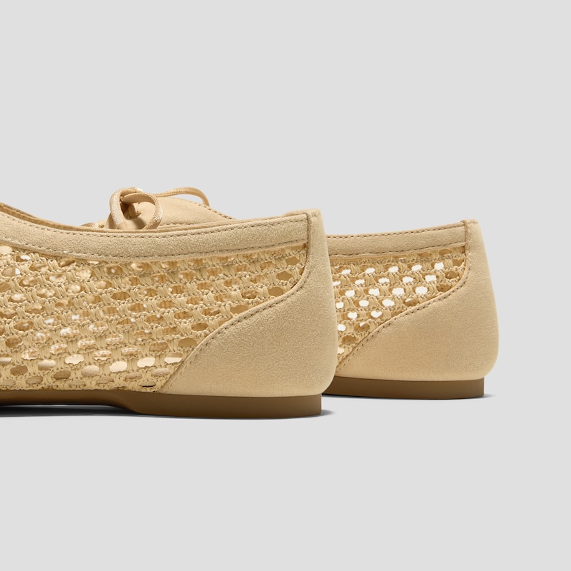 Square-Toe Mesh Flats (Carey), Natural, EU35 | VIVAIA