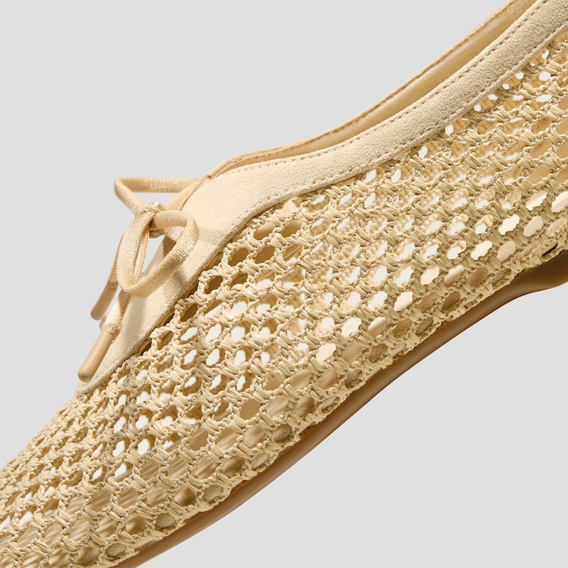 Square-Toe Mesh Flats (Carey), Natural, EU35 | VIVAIA
