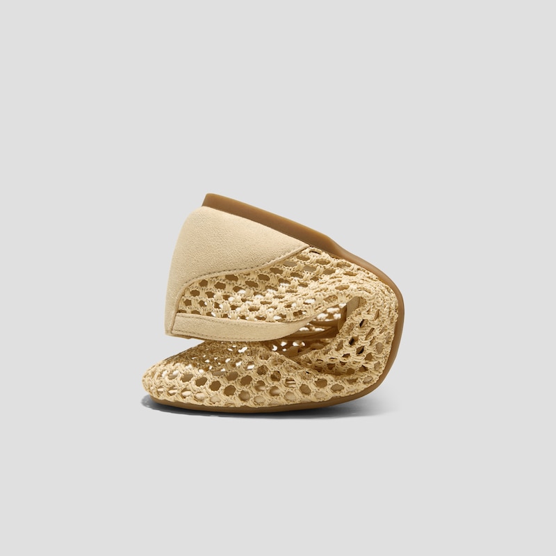 Square-Toe Mesh Flats (Carey), Natural, EU35 | VIVAIA