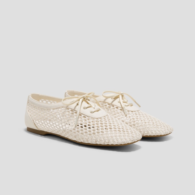 Square-Toe Mesh Flats (Carey)