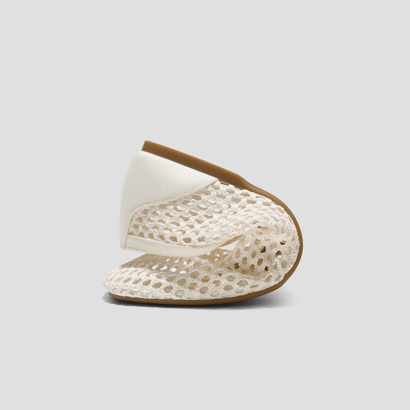 Square-Toe Mesh Flats (Carey), Cream, EU35 | VIVAIA