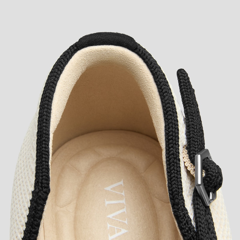 Pointed-Toe D'Orsay Flats (Malory), PALE APRICOT & BLACK BRICKWORK, EU37.5 | VIVAIA