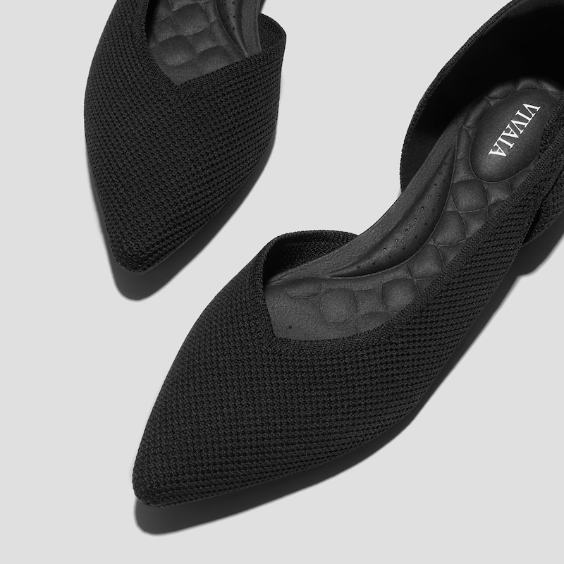 Pointed-Toe D'Orsay Flats (Malory), BLACK BRICKWORK, EU38 | VIVAIA
