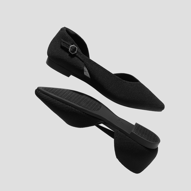 Pointed-Toe D'Orsay Flats (Malory), BLACK BRICKWORK, EU38 | VIVAIA