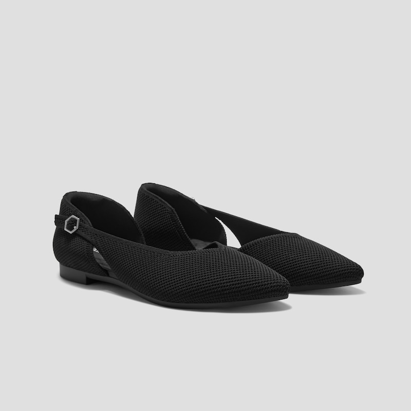 Pointed-Toe D'Orsay Flats (Malory), BLACK BRICKWORK, EU38 | VIVAIA