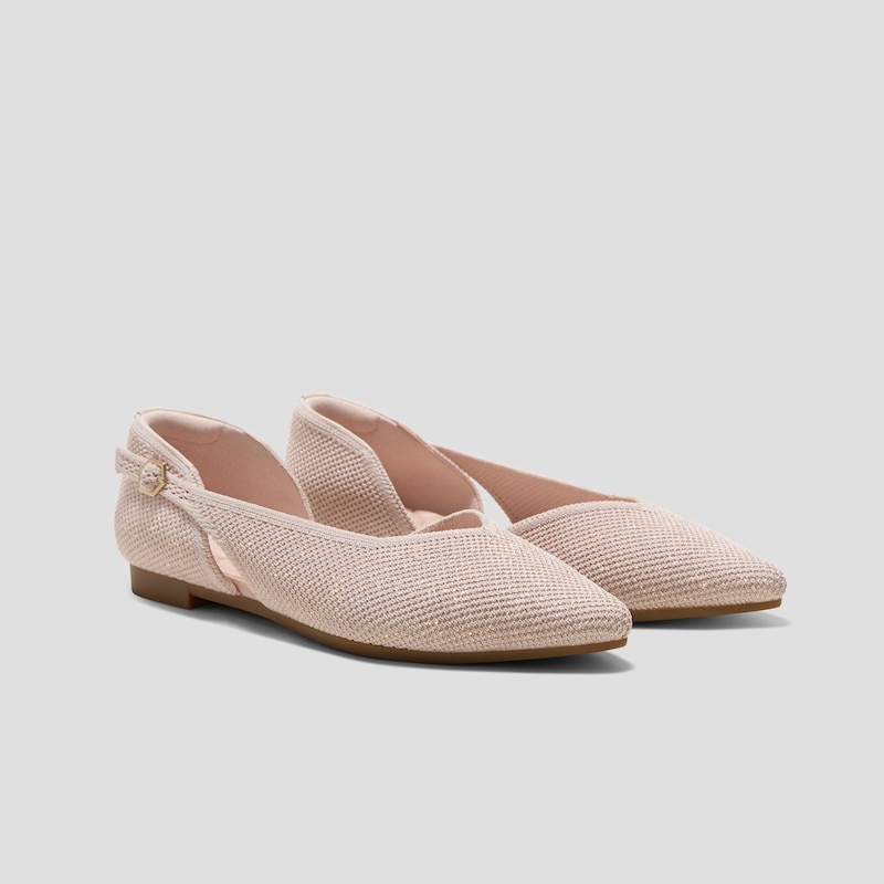 D'Orsay-Ballerinas mit spitzer Spitze (Malory), ROSE GOLD BRICKWORK, EU35 | VIVAIA