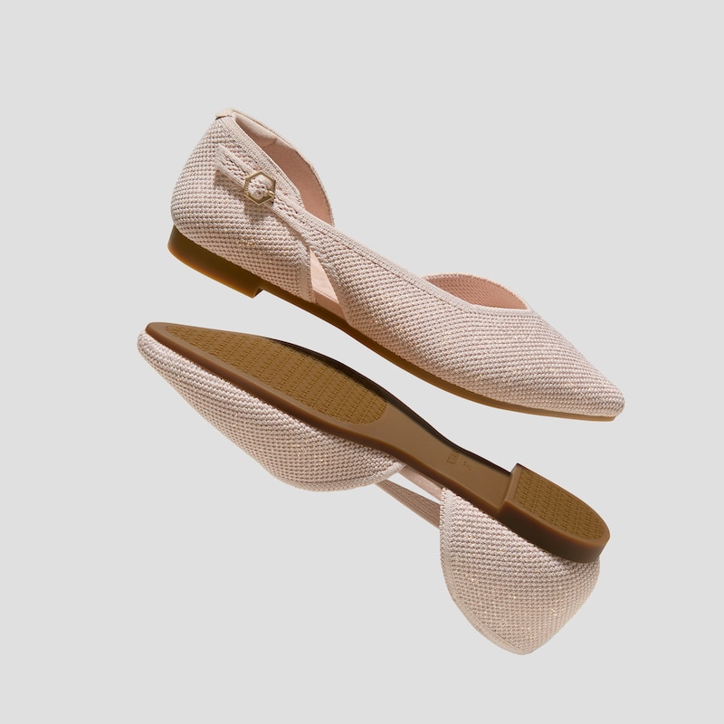D'Orsay-Ballerinas mit spitzer Spitze (Malory), ROSE GOLD BRICKWORK, EU35 | VIVAIA
