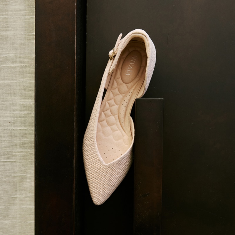 D'Orsay-Ballerinas mit spitzer Spitze (Malory), ROSE GOLD BRICKWORK, EU35 | VIVAIA