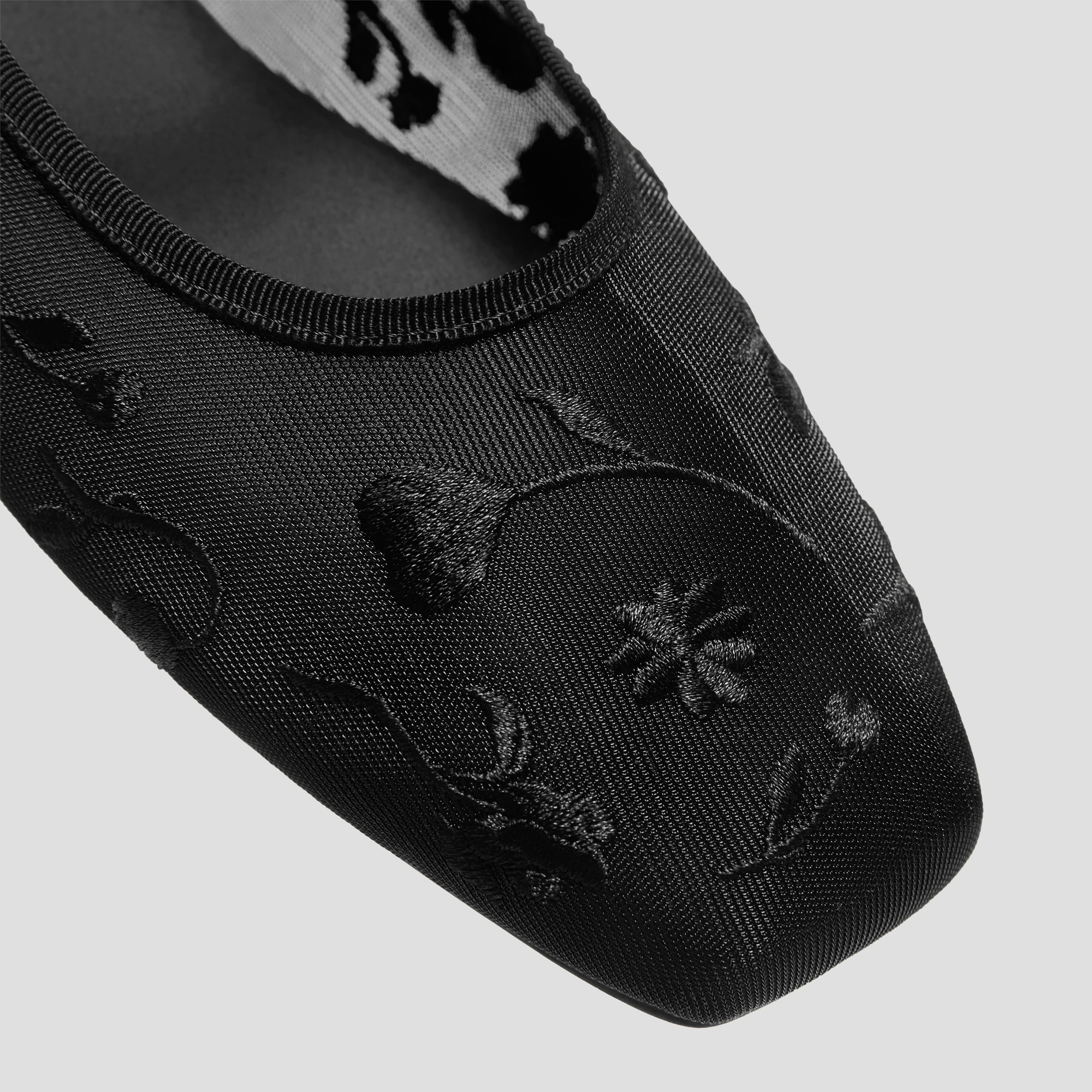 Square-Toe Mary Janes (Margot Mary Jane), BLACK FRENCH FLORAL MESH