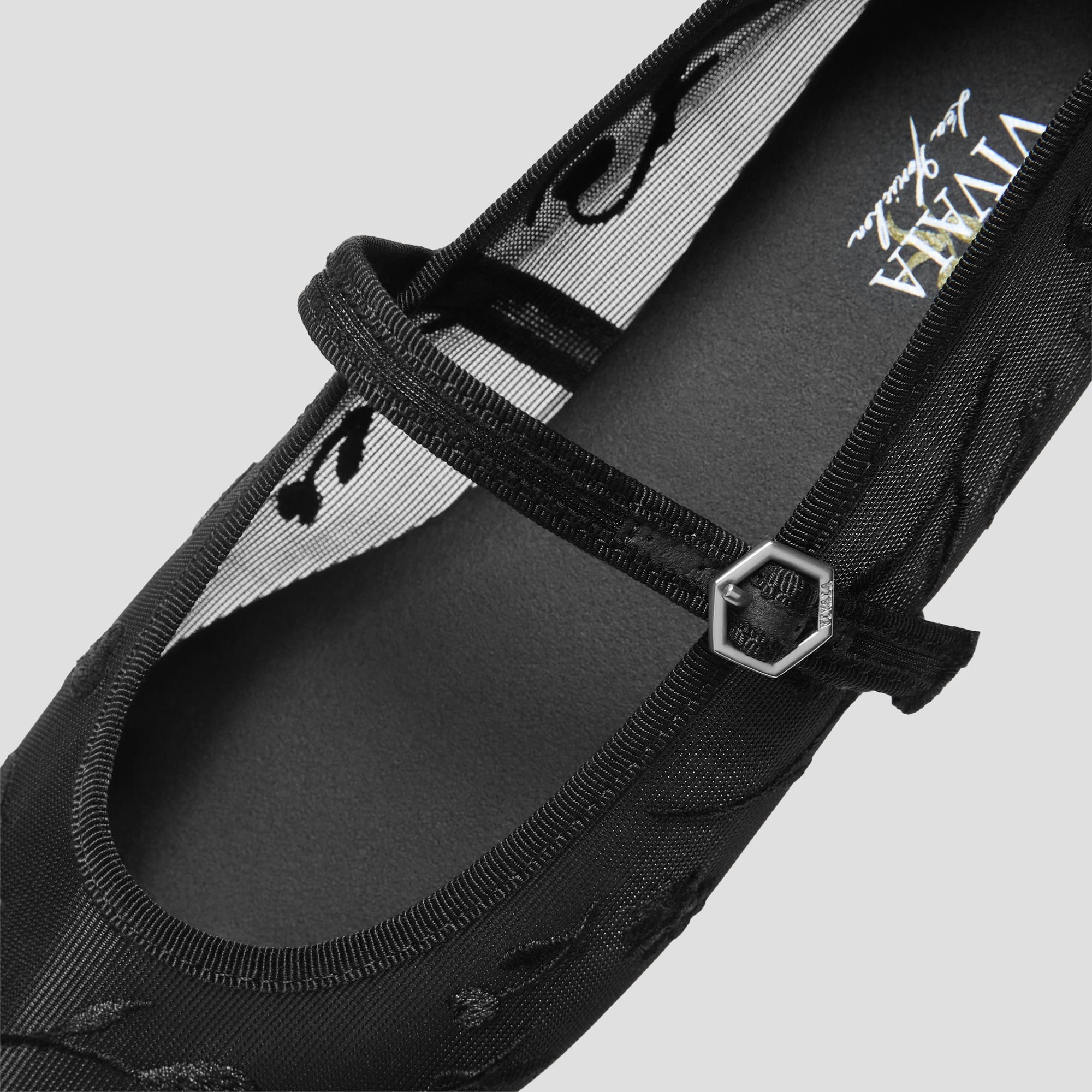Square-Toe Mary Janes (Margot Mary Jane), BLACK FRENCH FLORAL MESH