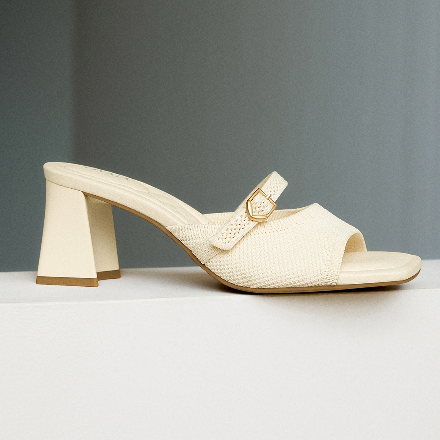 AdaptAll™ Square-Toe Sandals (Ava), Cream Wave, EU35 | VIVAIA