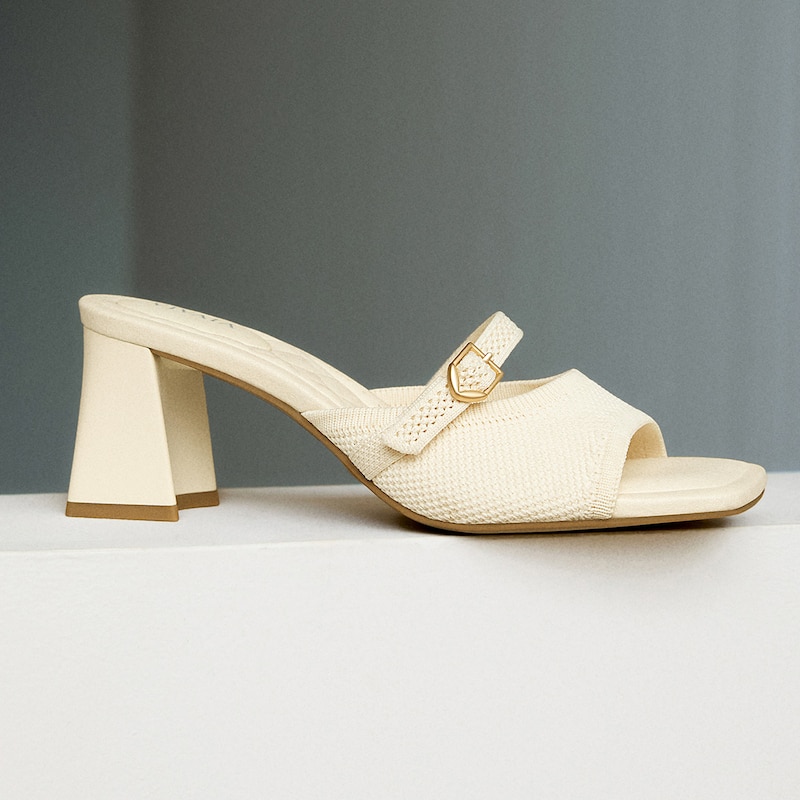 AdaptAll™ Square-Toe Sandals (Ava), Cream Wave, EU39 | VIVAIA