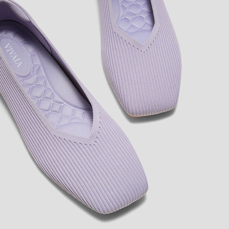 Square-Toe Margot V-Cut Flats (Margot 3.0), Light Violet, EU37.5 | VIVAIA