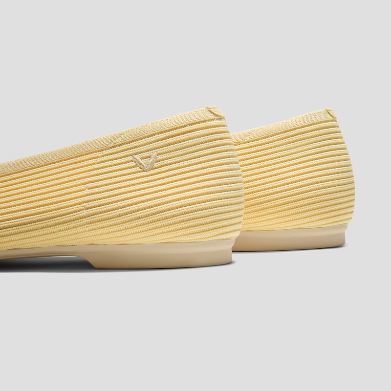 Square-Toe Margot V-Cut Flats (Margot 3.0), Butter Yellow, EU38.5 | VIVAIA