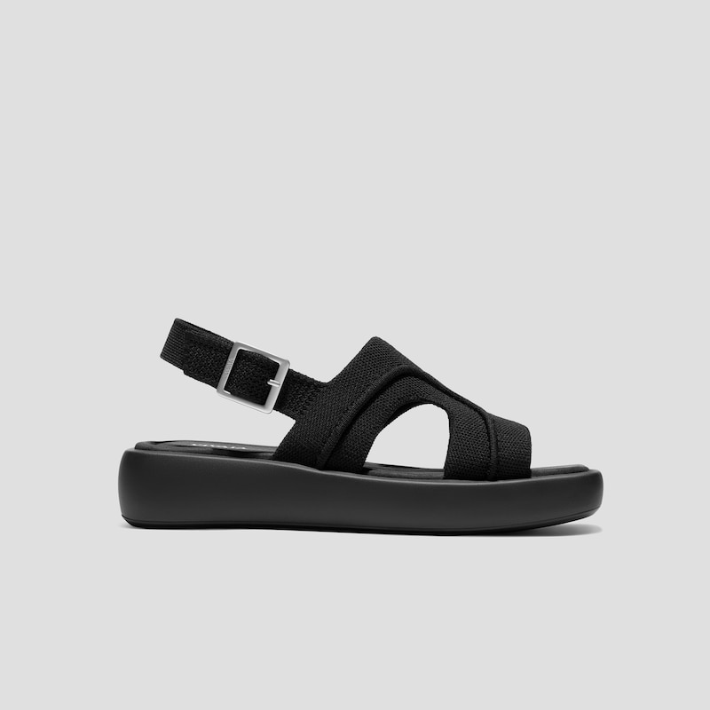 Square-Toe Platform Sandals (Hatty), Black, EU43 | VIVAIA