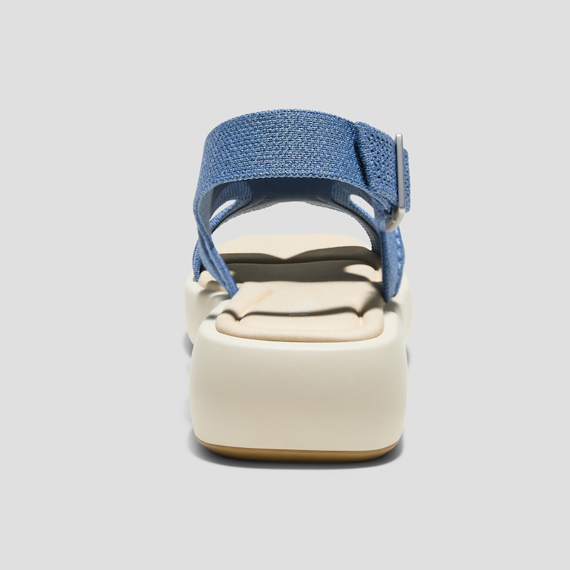 Square-Toe Platform Sandals (Hatty), Denim Blue, EU39 | VIVAIA