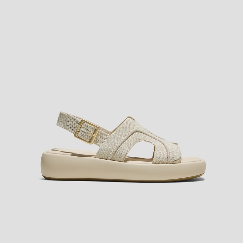Square-Toe Platform Sandals (Hatty), Cream Ivory, EU35 | VIVAIA