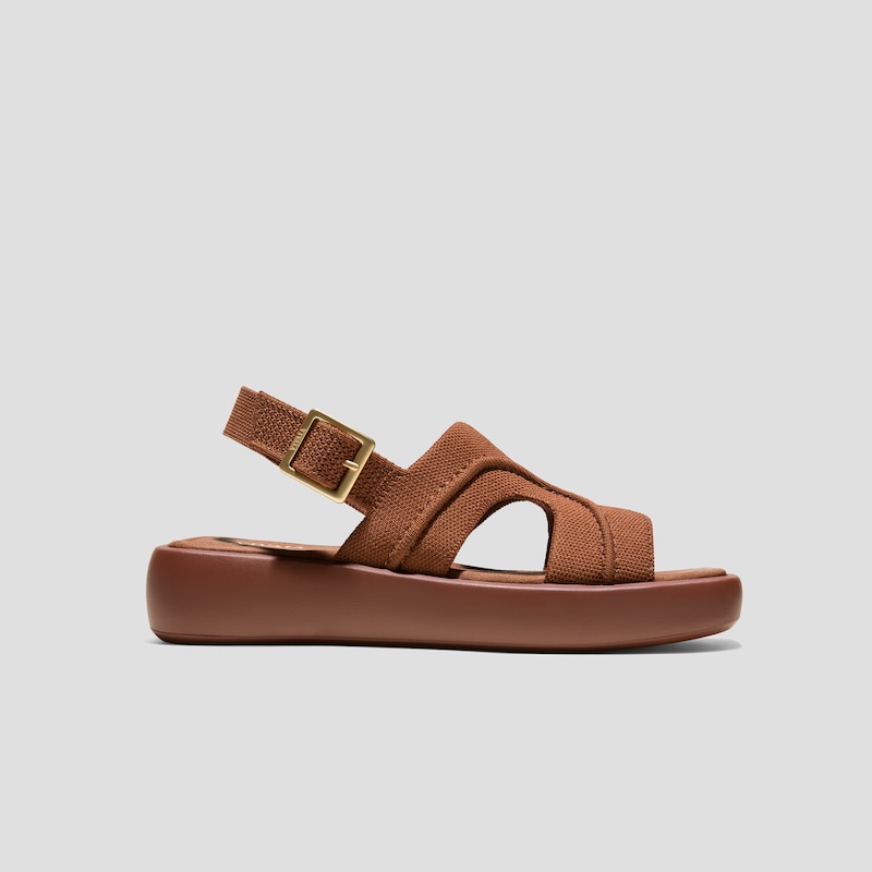 Square-Toe Platform Sandals (Hatty), Dark.Caramel, EU38 | VIVAIA