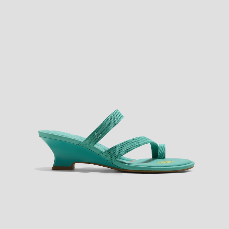 Round-Toe Toe Ring Sandals (Eden), Turquoise, EU36 | VIVAIA