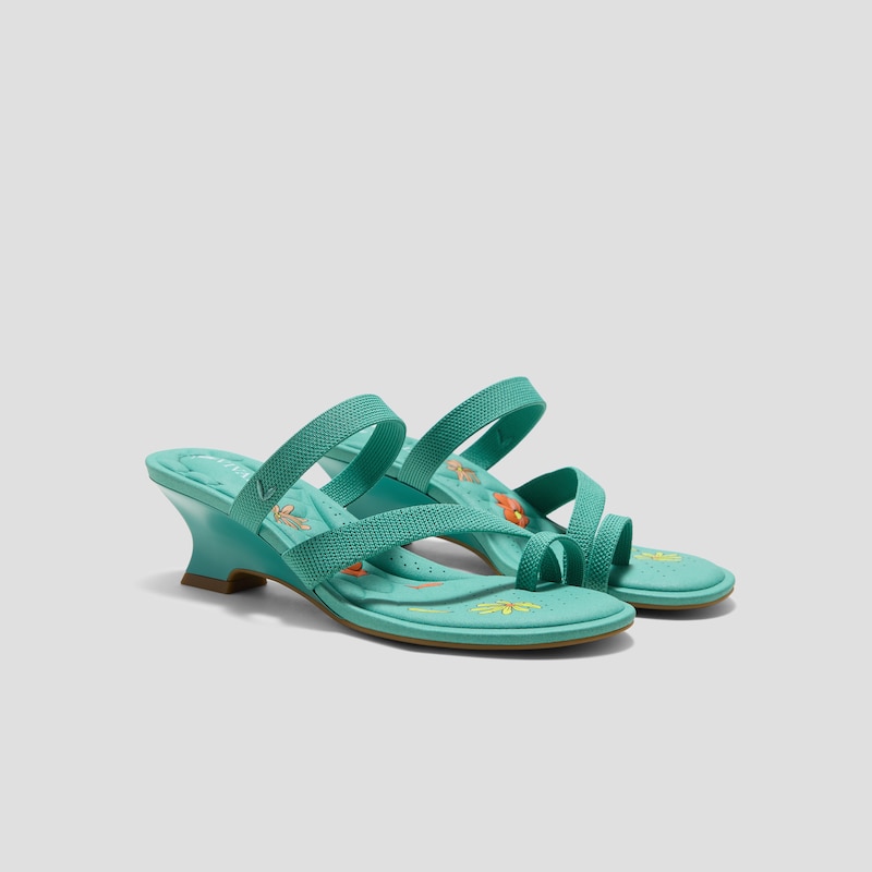 Round-Toe Toe Ring Sandals (Eden), Turquoise, EU36 | VIVAIA