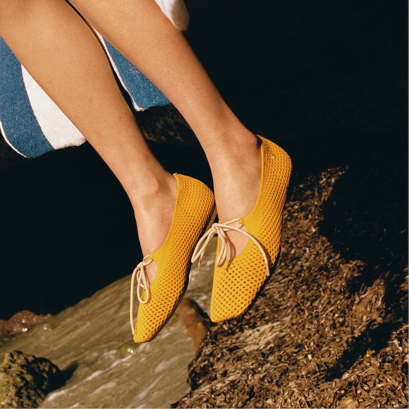 Margot Square-Toe Mesh Flats (Makayla), BLONDE, EU39 | VIVAIA