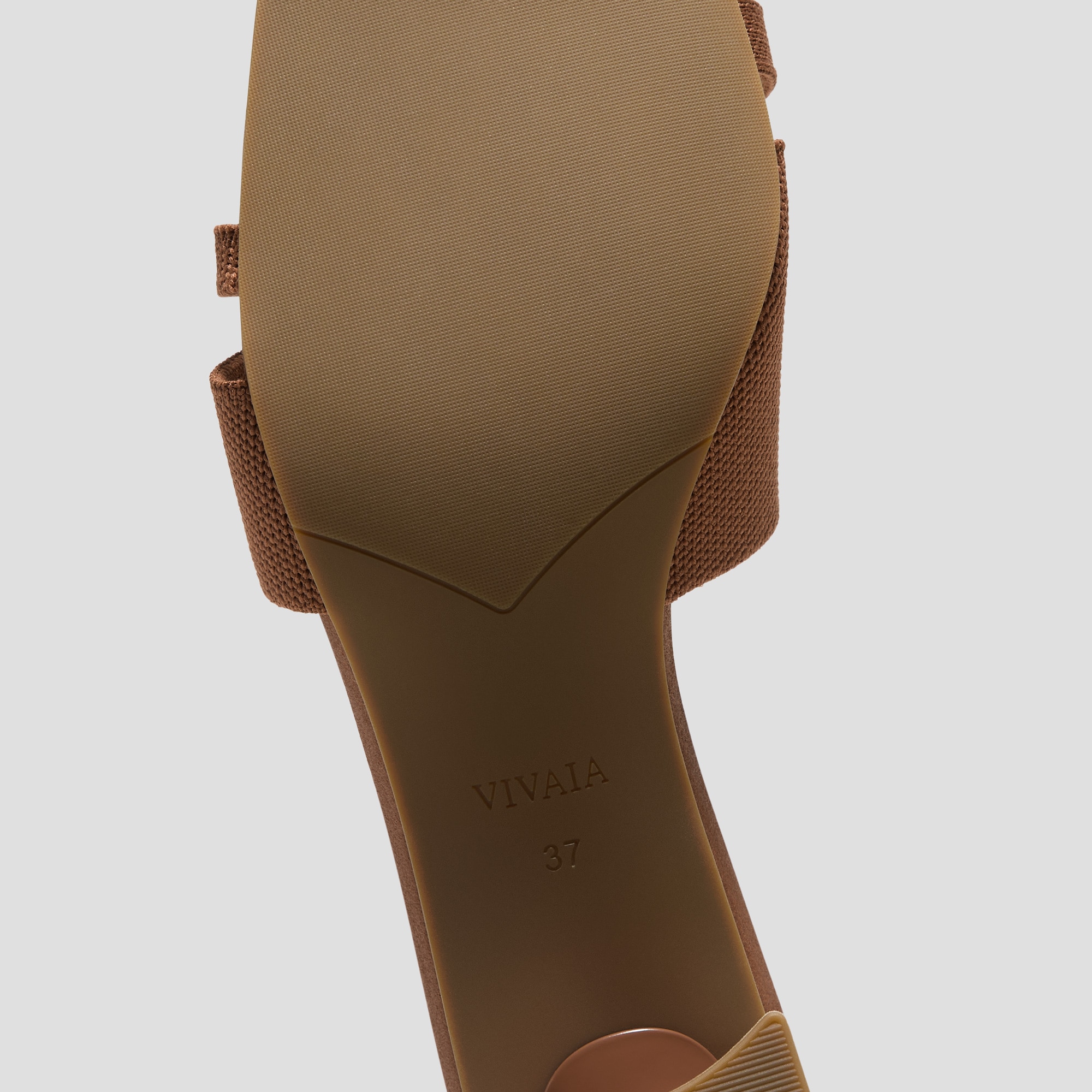 Square-Toe Toe Ring Sandals (Jayna), Dark Caramel, EU35 | VIVAIA