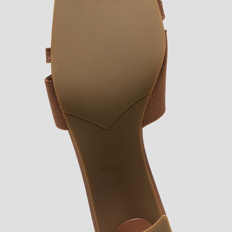 Square-Toe Toe Ring Sandals (Jayna), Dark Caramel, EU38 | VIVAIA