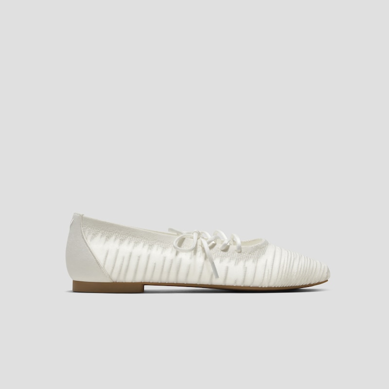 Square-Toe Lace-Up Mary Janes (Miley), White, EU36.5 | VIVAIA