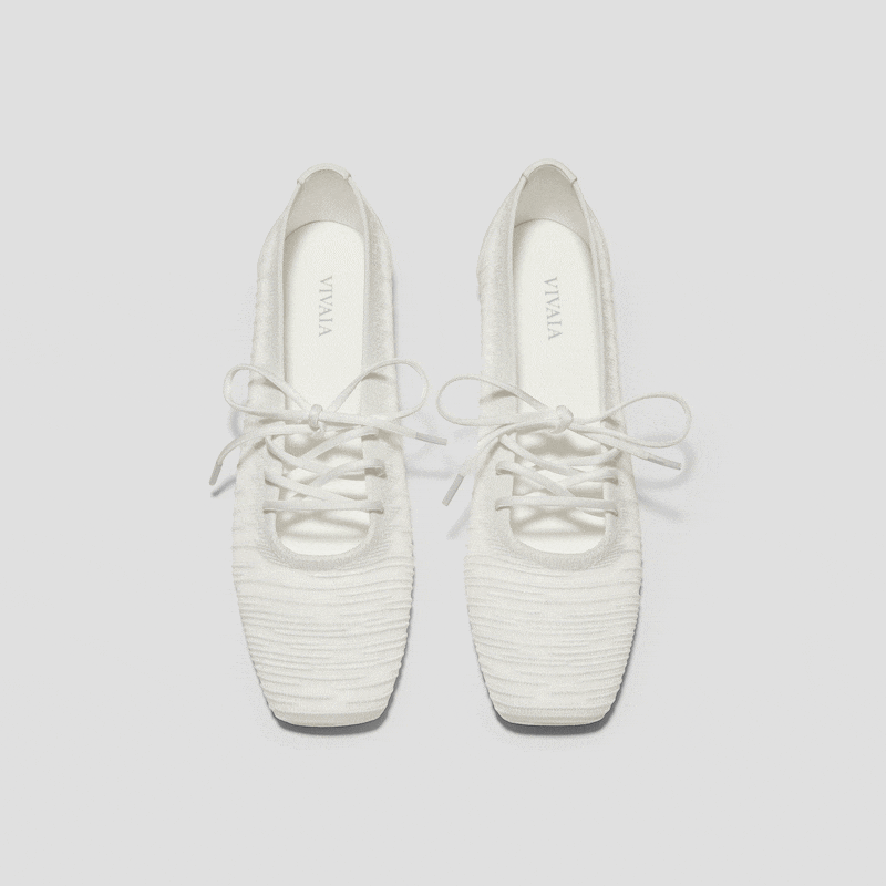 Square-Toe Lace-Up Mary Janes (Miley), White, EU36.5 | VIVAIA