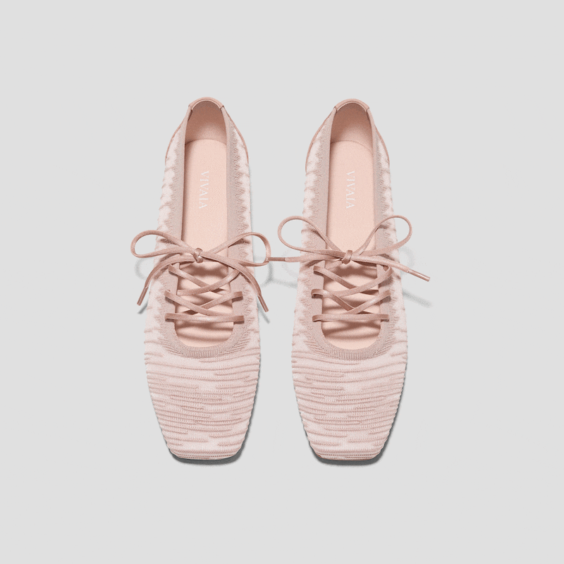 Square-Toe Lace-Up Mary Janes (Miley), BALLET BLUSH, EU35 | VIVAIA