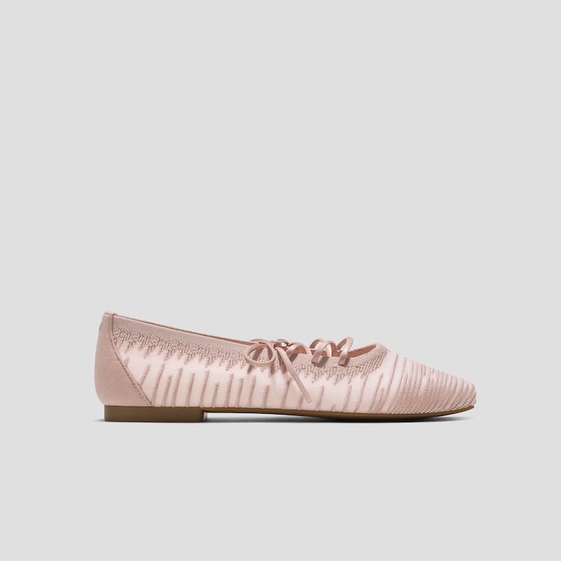 Square-Toe Lace-Up Mary Janes (Miley), BALLET BLUSH, EU35 | VIVAIA