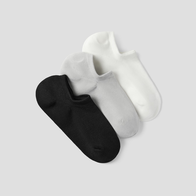 3-Pair No-Show Socks (Kira), WHITE + BLACK + LIGHT GREY, one-size | VIVAIA