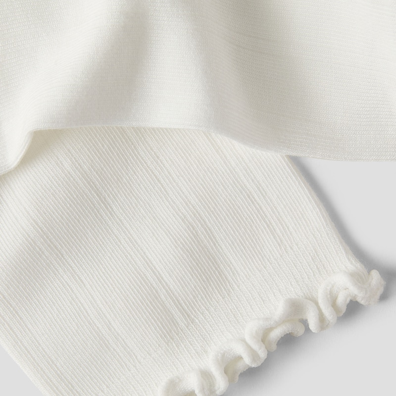 3-Pair Ruffle Crew Socks (Marion), White, one-size | VIVAIA