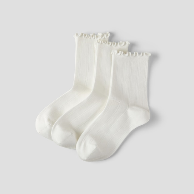 3-Pair Ruffle Crew Socks (Marion)