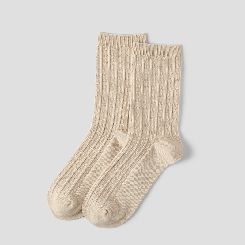 3-Pair Textured Knee-High Socks (Vincie), ALMOND + DARK CARAMEL + TAWNY, one-size | VIVAIA