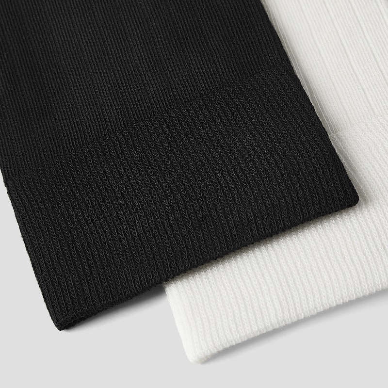 2-Pair Over-the-Calf Ribbed Socks (Luis), WHITE + BLACK, one-size | VIVAIA