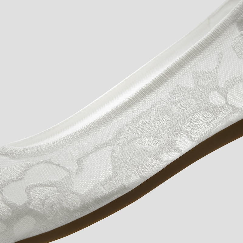 Pointed-Toe Lace Reborn™ Flats (Aria 5°), White Lace Embroidery, EU35 | VIVAIA
