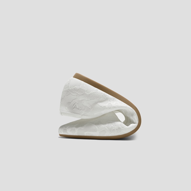 Pointed-Toe Lace Reborn™ Flats (Aria 5°), White Lace Embroidery, EU35 | VIVAIA