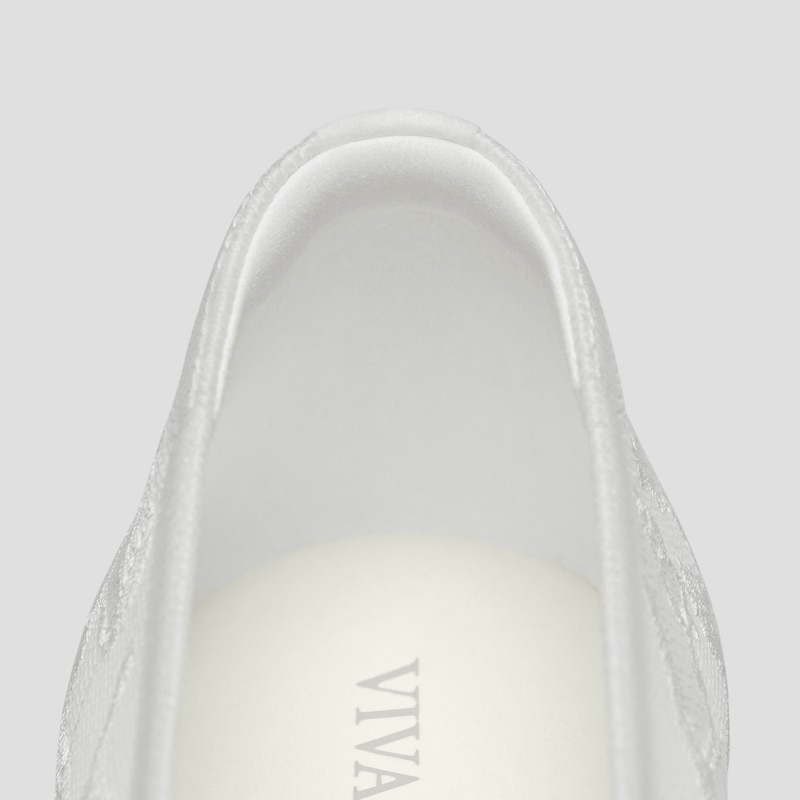 Pointed-Toe Lace Reborn™ Flats (Aria 5°), White Lace Embroidery, EU35 | VIVAIA