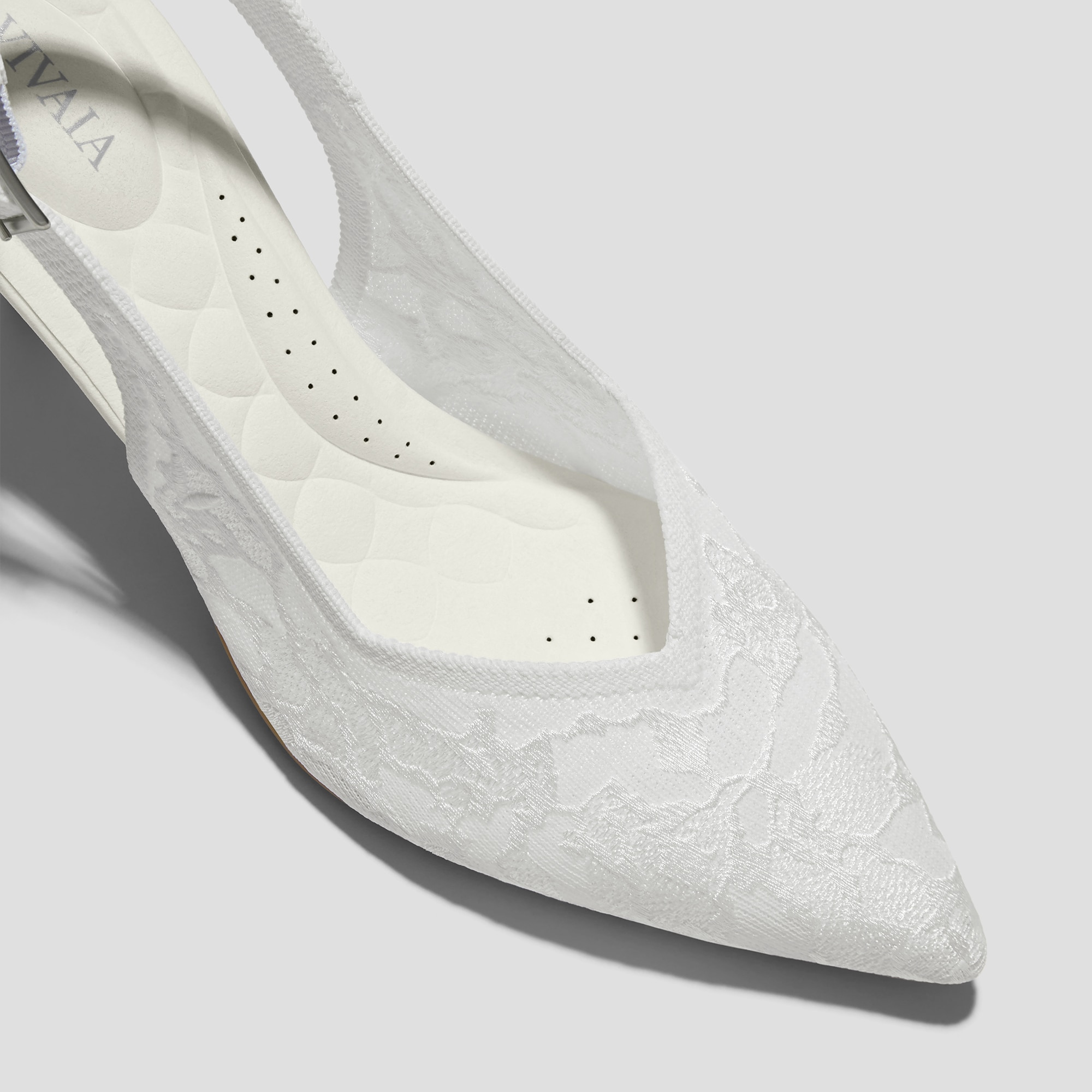 Pointed-Toe Lace Reborn™ Slingback Heels (Addison), WHITE LACE