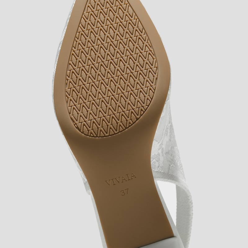Pointed-Toe Lace Reborn™ Slingback Heels (Addison), WHITE LACE embroidery, EU35 | VIVAIA