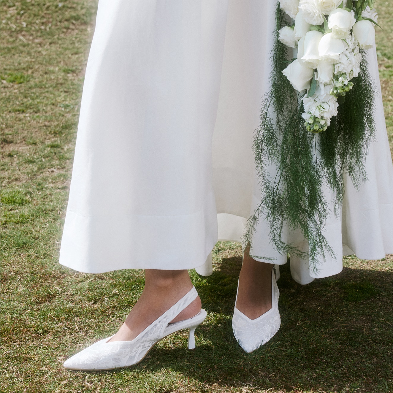 Pointed-Toe Lace Reborn™ Slingback Heels (Addison), WHITE LACE