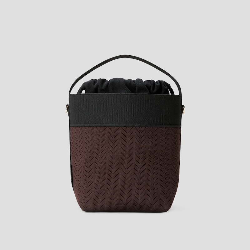 The Bucket Tote (Farreh), Dark Chocolate & Black Harvest Grain, one-size | VIVAIA