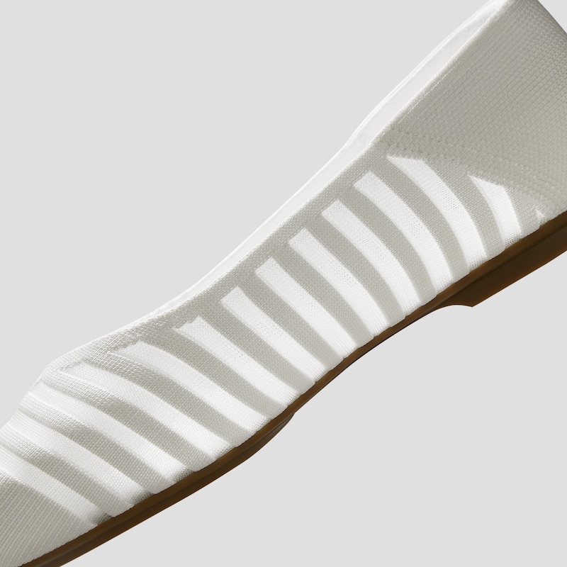 Square-Toe Margot Flats 3.0 (Miriam), WHITE SHEER STRIPE, EU39 | VIVAIA